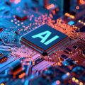 AI. Circuit board. Technology background, Central Computer Processors CPU concept.